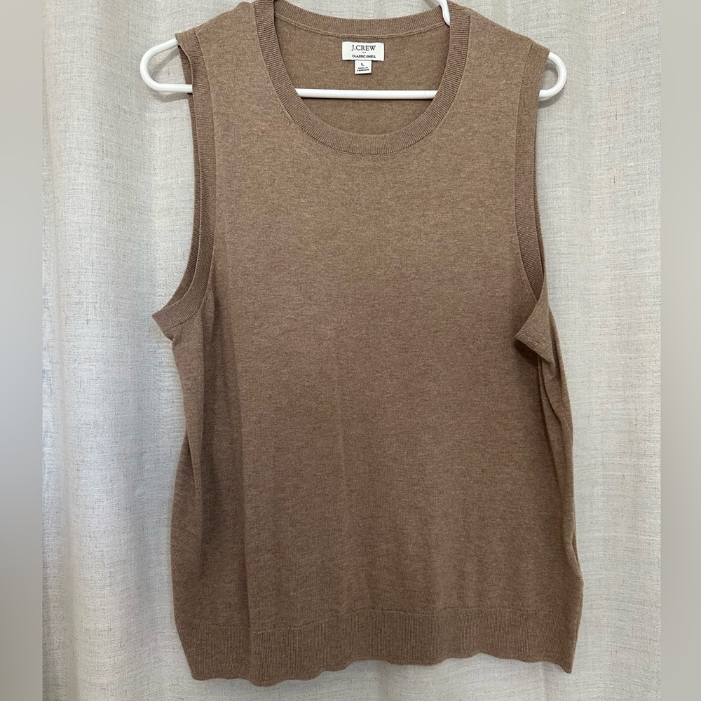 J. Crew Factory Brown Classic Shell Sweater Tank Top
